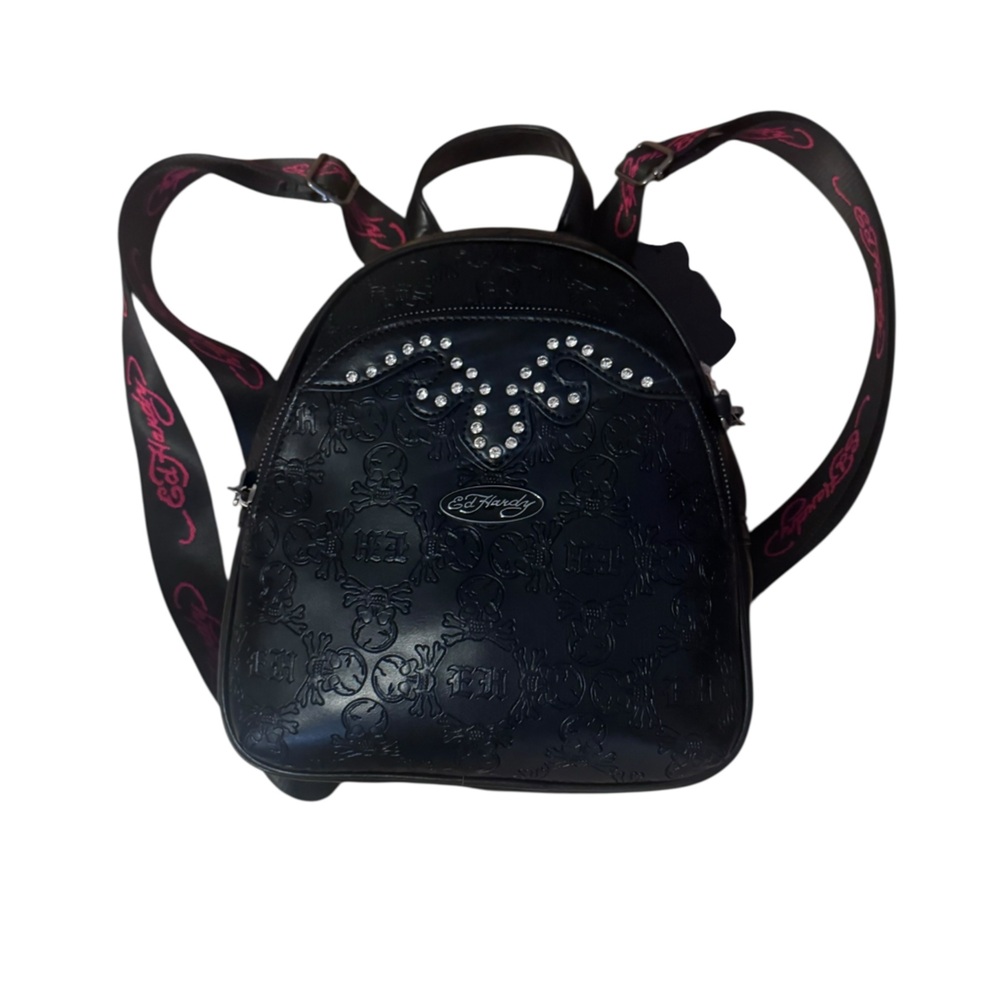Ed Hardy Black Backpack with Studded Accents